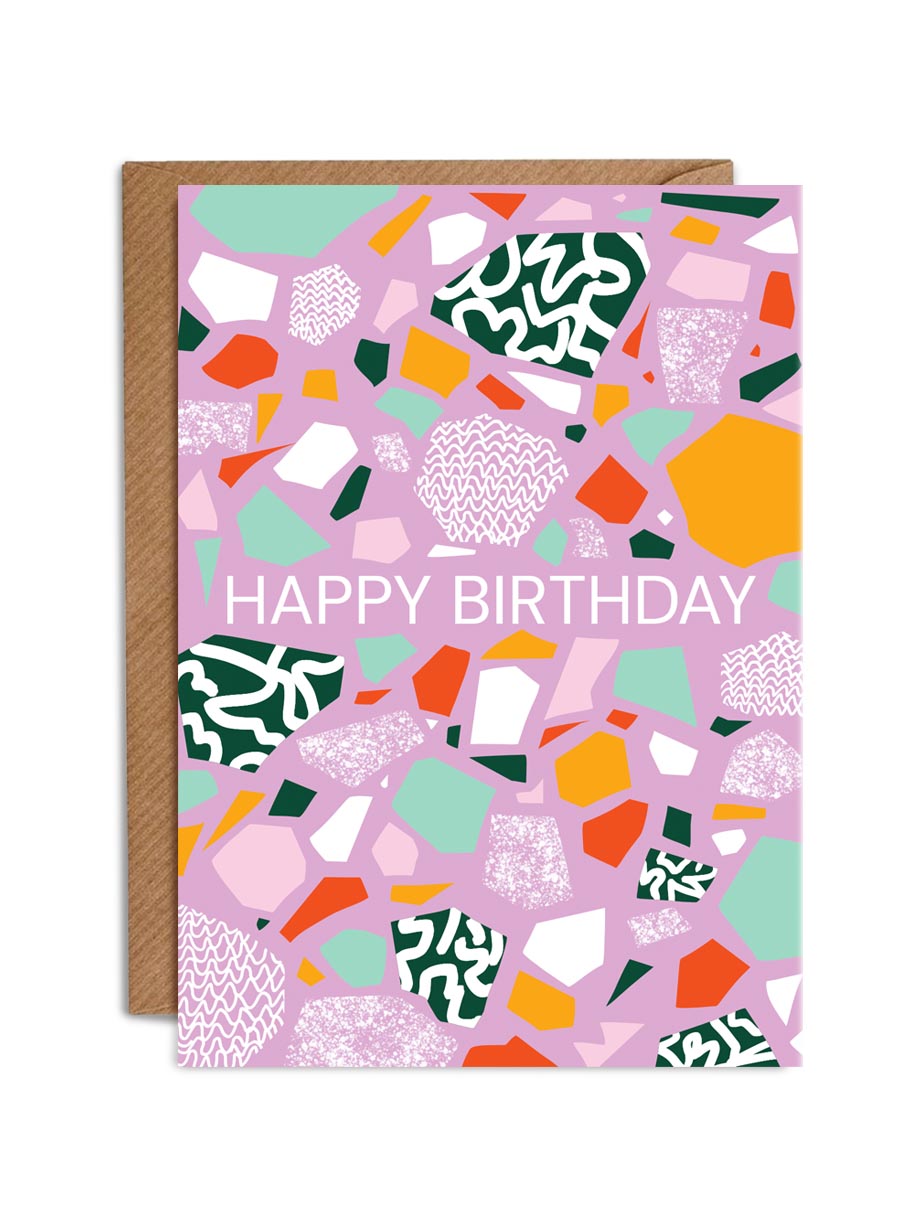 Lilac Terrazzo Birthday Card