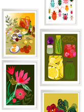 Load image into Gallery viewer, Collection of colourful prints in a gallery wall in a kitchen 
