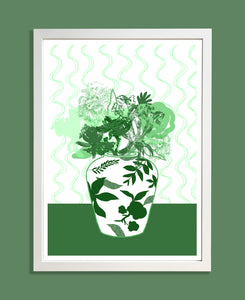 Green Vase Still Life Print