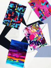 Load image into Gallery viewer, Collection of 4 multi-coloured floral greeting cards
