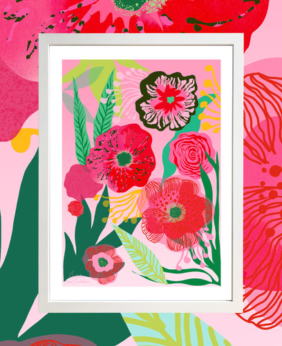 Patterned floral motif art print 