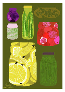 close up of fruit and veg print 