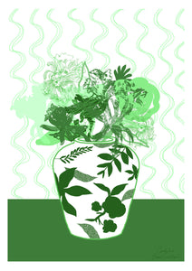 Green Vase Still Life Print