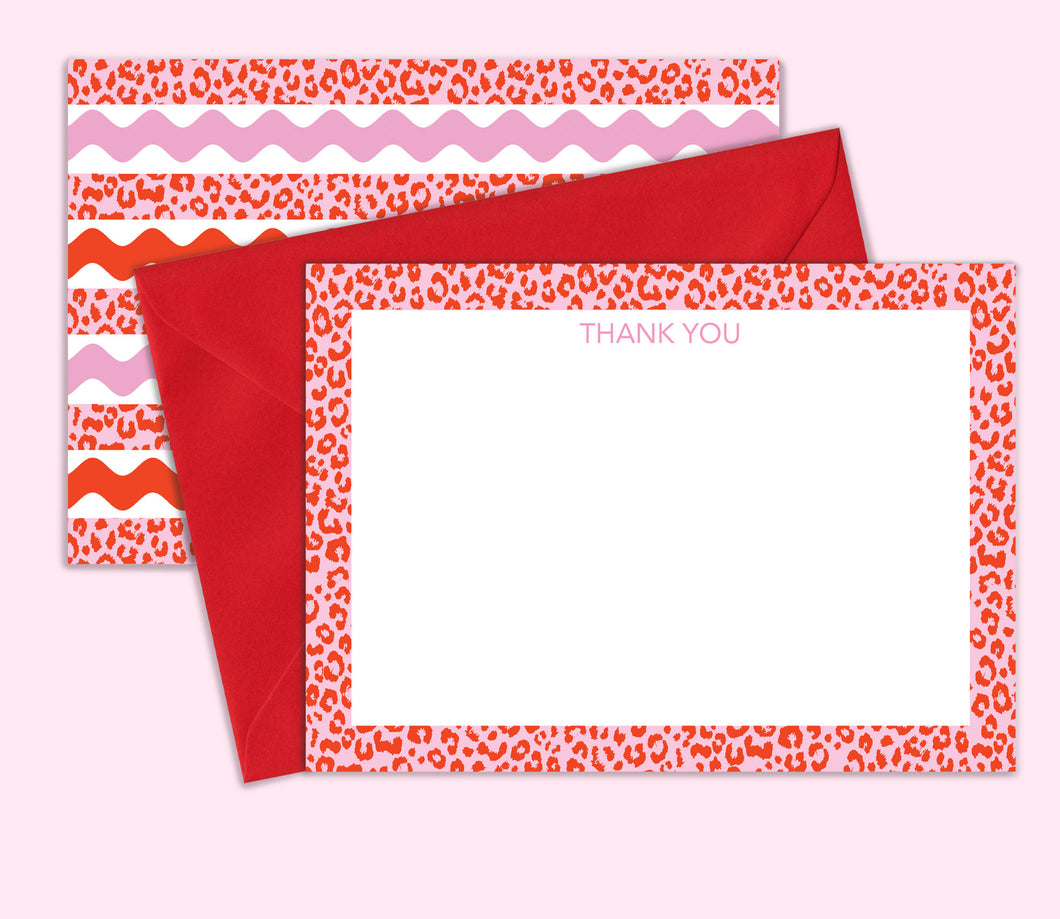 Leopard Print Thank You Card Set