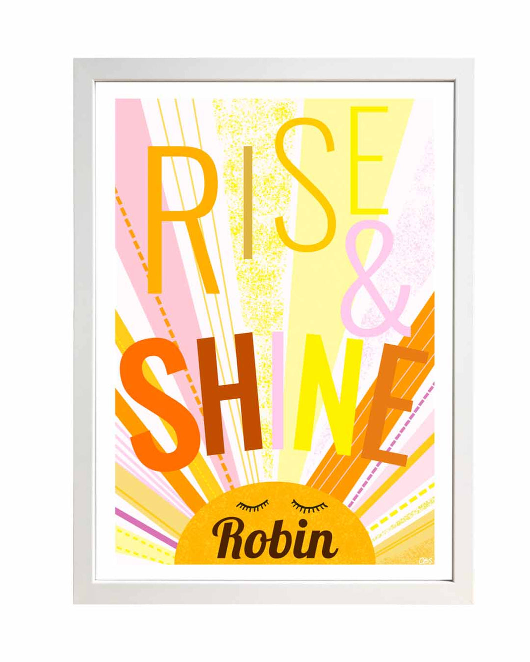 Custom Art print for kids with sun illustration on 